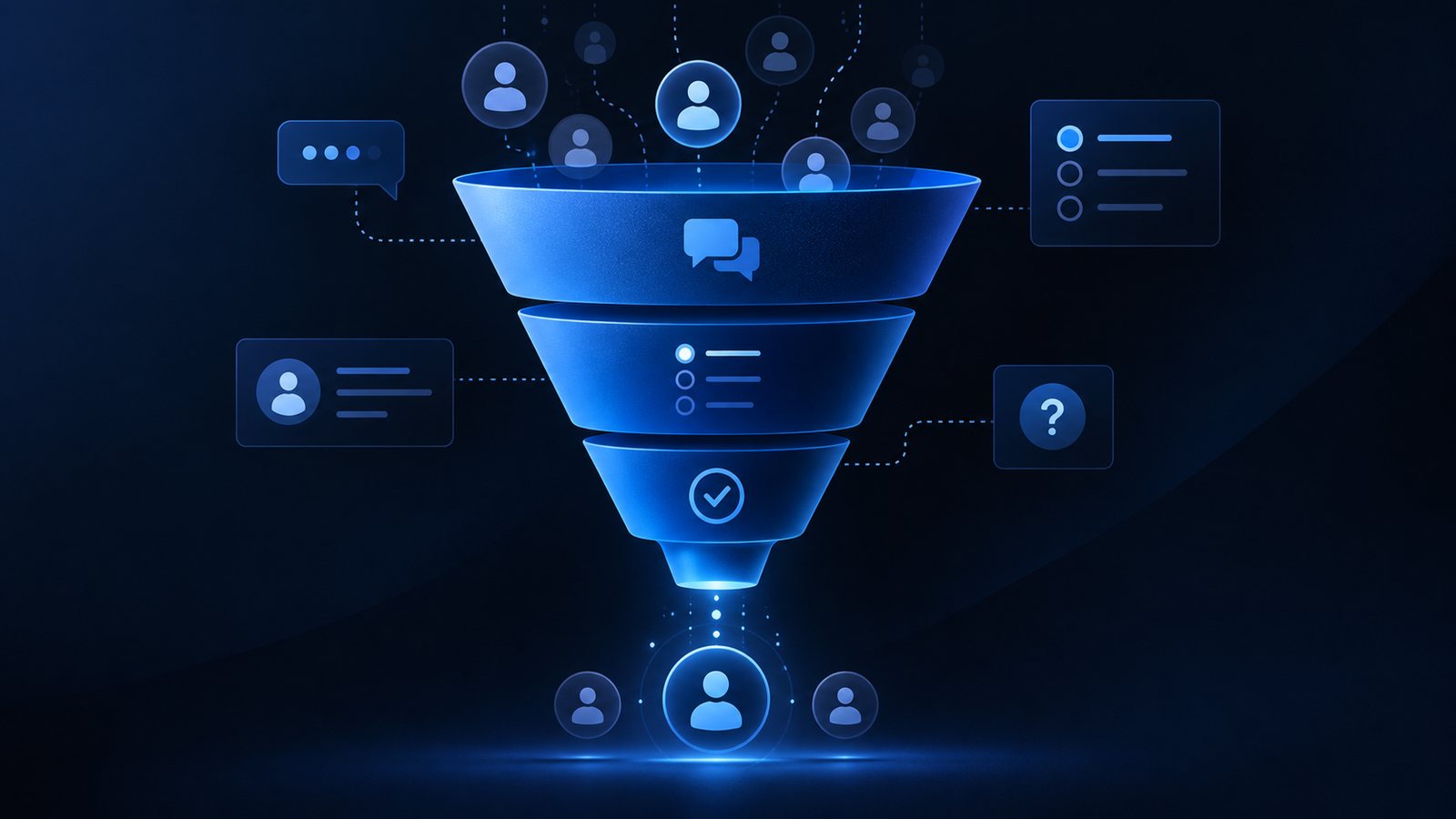 funil interativo de qualificação de leads